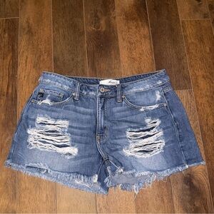 Kancan Women's Blue Distressed Denim Shorts Sz 09/28
